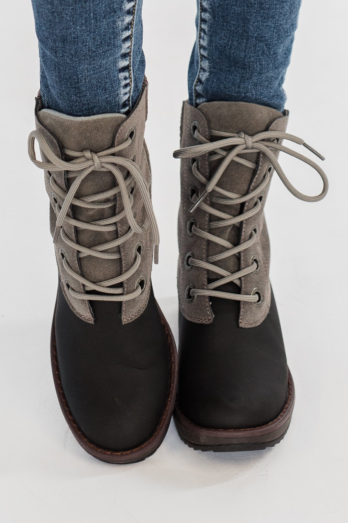 Blowfish Cabrillo Lace Up Boots- Black & Smoke