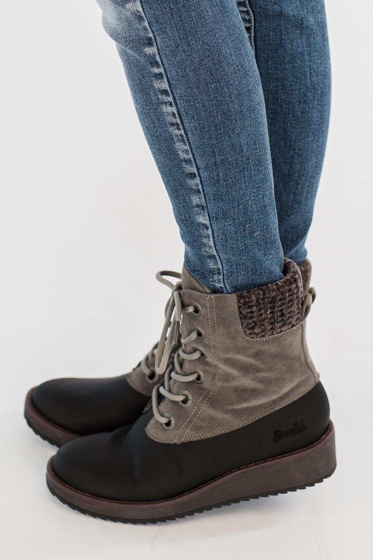 Blowfish Cabrillo Lace Up Boots- Black & Smoke