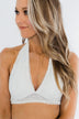 Halter Neck Lace Bralette- Off White