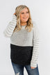 Adore Me Color Block Top- Ivory, Heather Grey, & Charcoal