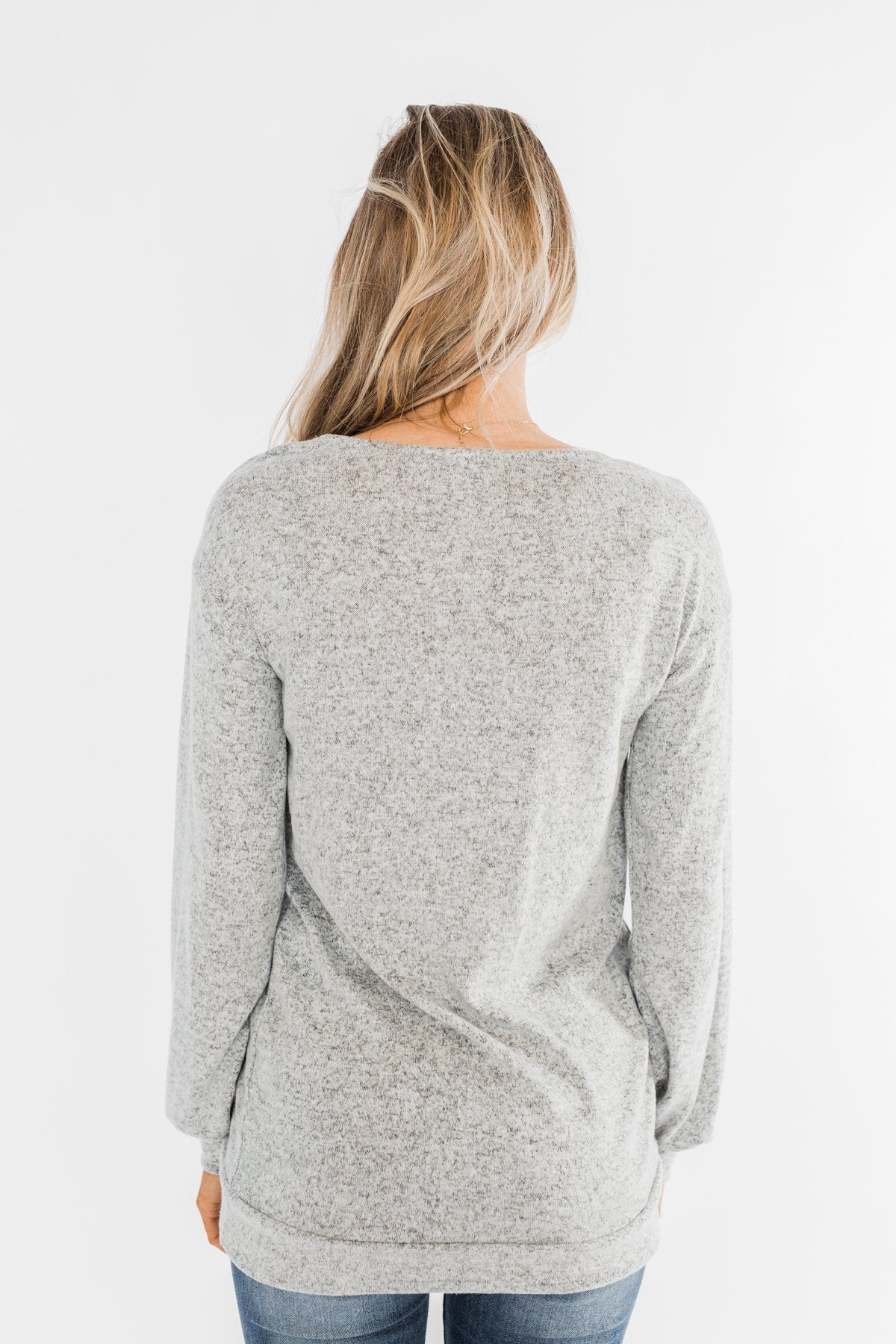 Dance The Day Away Criss Cross Top- Heather Grey