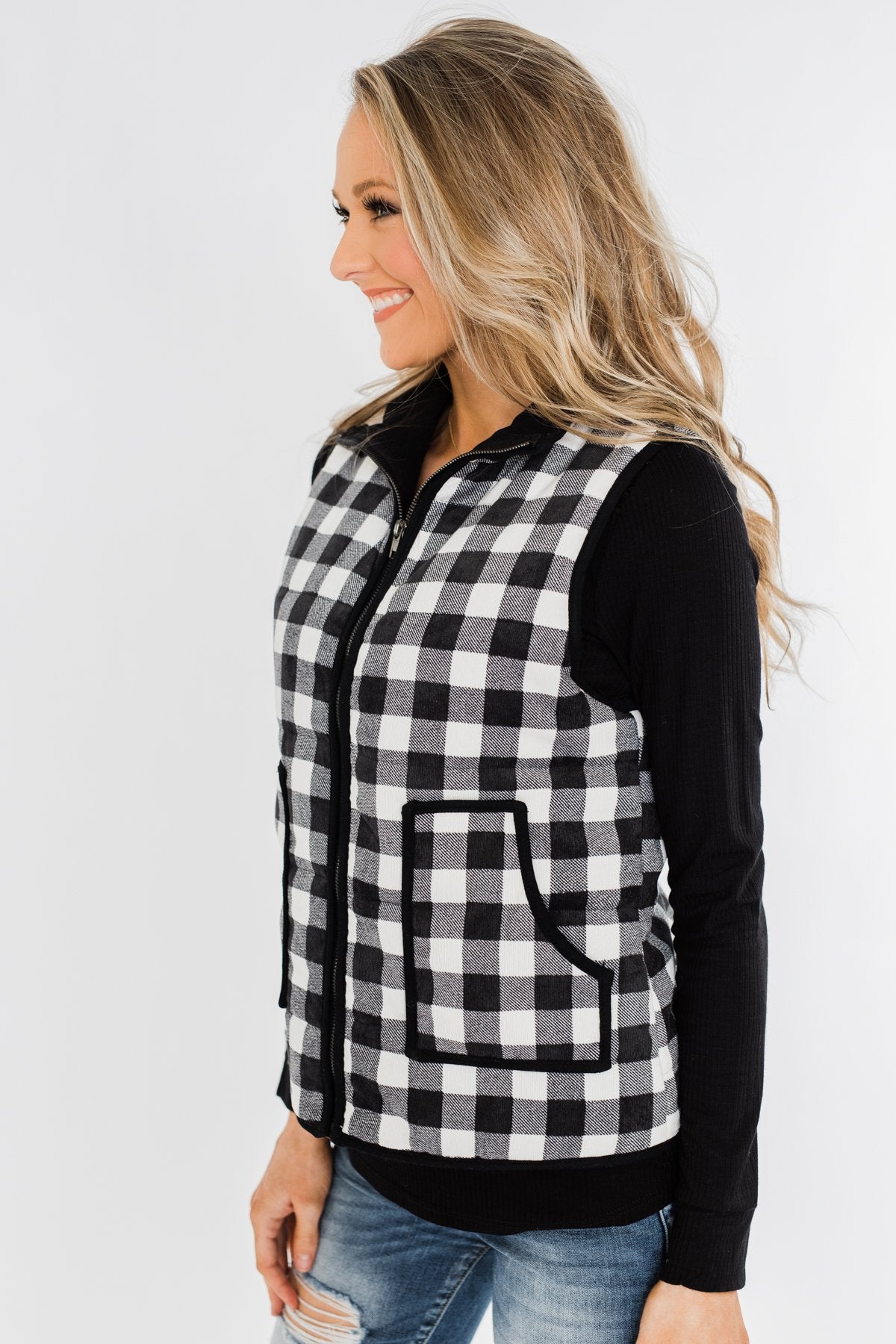 Keep It Cool Vest- White Buffalo Plaid