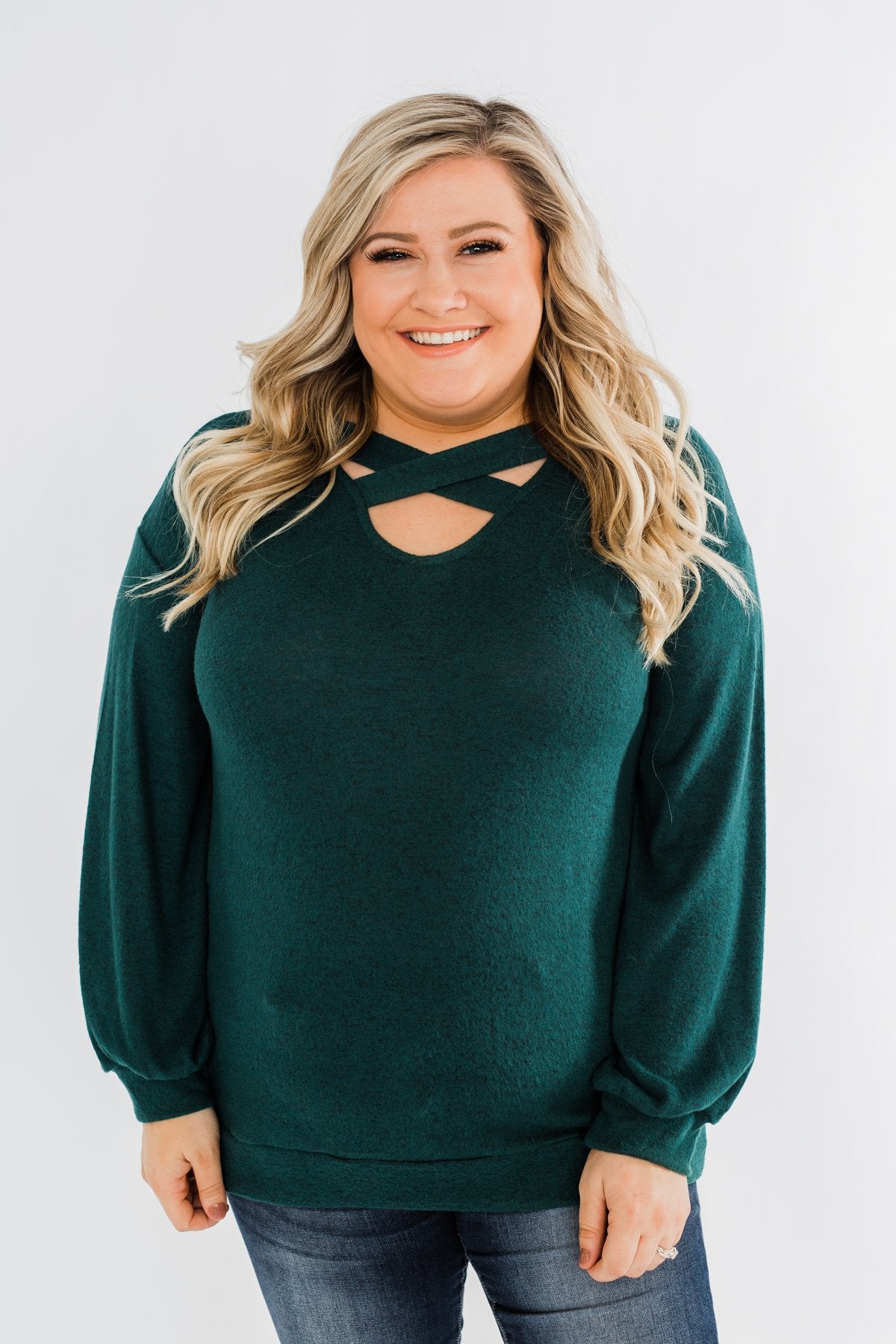 Dance The Day Away Criss Cross Top- Emerald Green