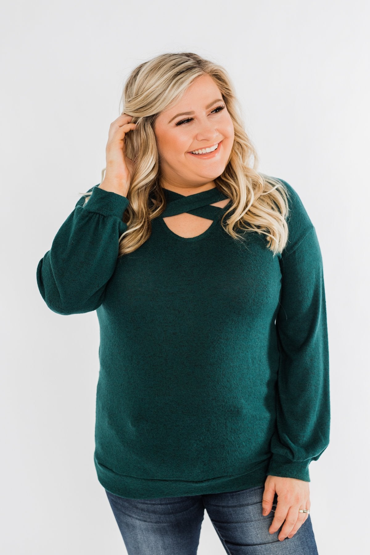 Dance The Day Away Criss Cross Top- Emerald Green