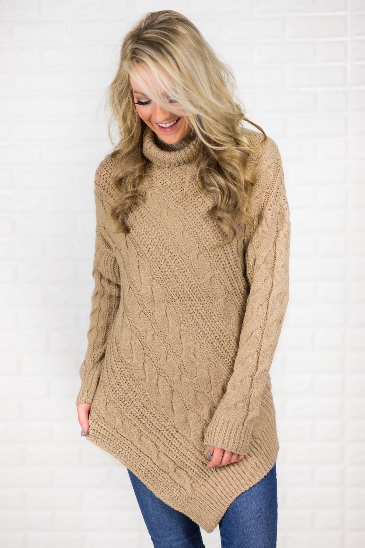 Taupe Turtle Neck Sweater