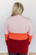 Feeling The Love Color Block Sweater- Pink, Orange, Red