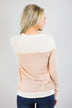 Peach and Ivory Striped Long Sleeve Top