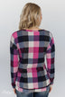 Checkered Pullover Pocket Top- Pink, Black, Navy