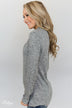 All This Time Zipper Pullover Top- Heather Grey