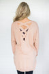 Criss Cross Back Detail Sweater Pink