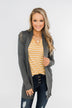 Lots of Love Knit Cardigan- Charcoal