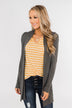 Lots of Love Knit Cardigan- Charcoal