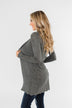 Lots of Love Knit Cardigan- Charcoal