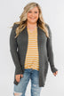 Lots of Love Knit Cardigan- Charcoal