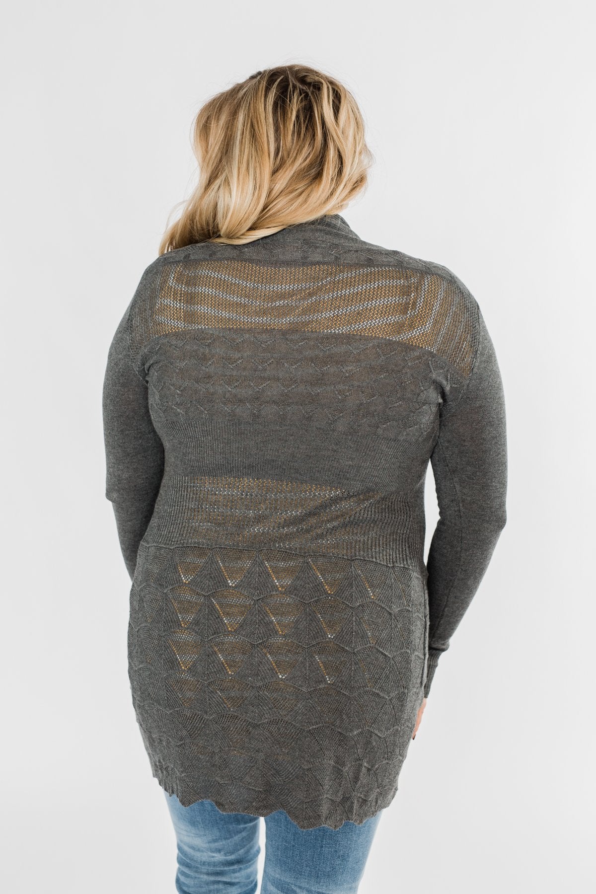 Lots of Love Knit Cardigan- Charcoal