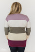 The Next Step Color Block Sweater- Purple, Ivory, Sage
