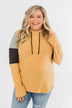Makes Me Happy Color Block Hoodie- Mustard