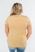 This is Me Striped Notch Pocket Top- Golden Yellow & Ivory