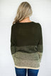 Ombre Lace Up Olive Sweater