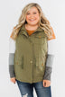 Marching To The Beat Faux Fur Vest- Olive