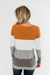 Be Yourself Color Block Sweater- Grey, Ivory, & Camel
