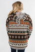 Feeling Festive Reindeer Print Hoodie- Grey, Olive, & Rust