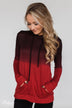 *2nds*- Red Ombre Hoodie