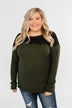 Show Stopper Black Lace Top- Dark Olive