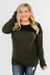 Show Stopper Black Lace Top- Dark Olive