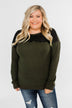 Show Stopper Black Lace Top- Dark Olive