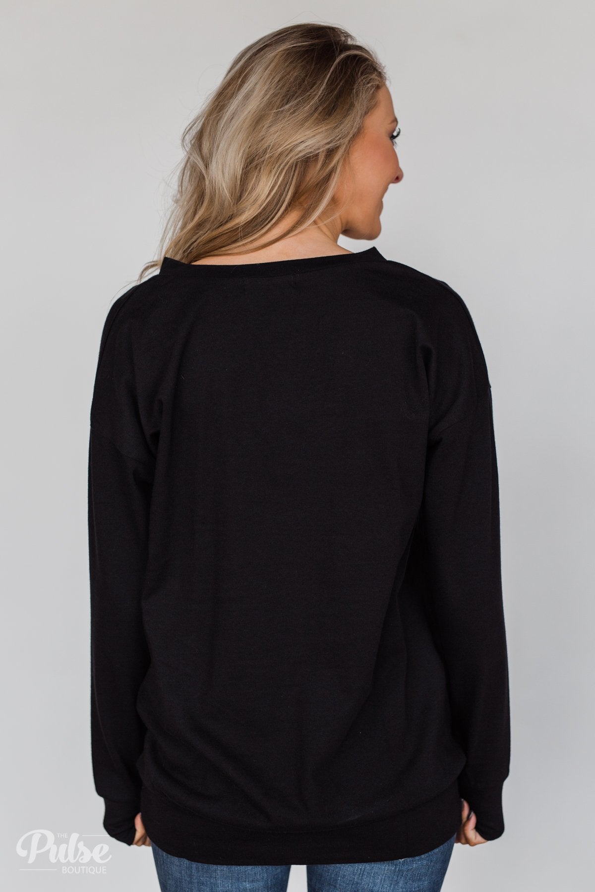Color Pop Sweatshirt- Solid Black