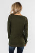 Show Stopper Black Lace Top- Dark Olive