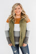 Marching To The Beat Faux Fur Vest- Olive
