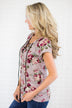 Lace Up Floral Top
