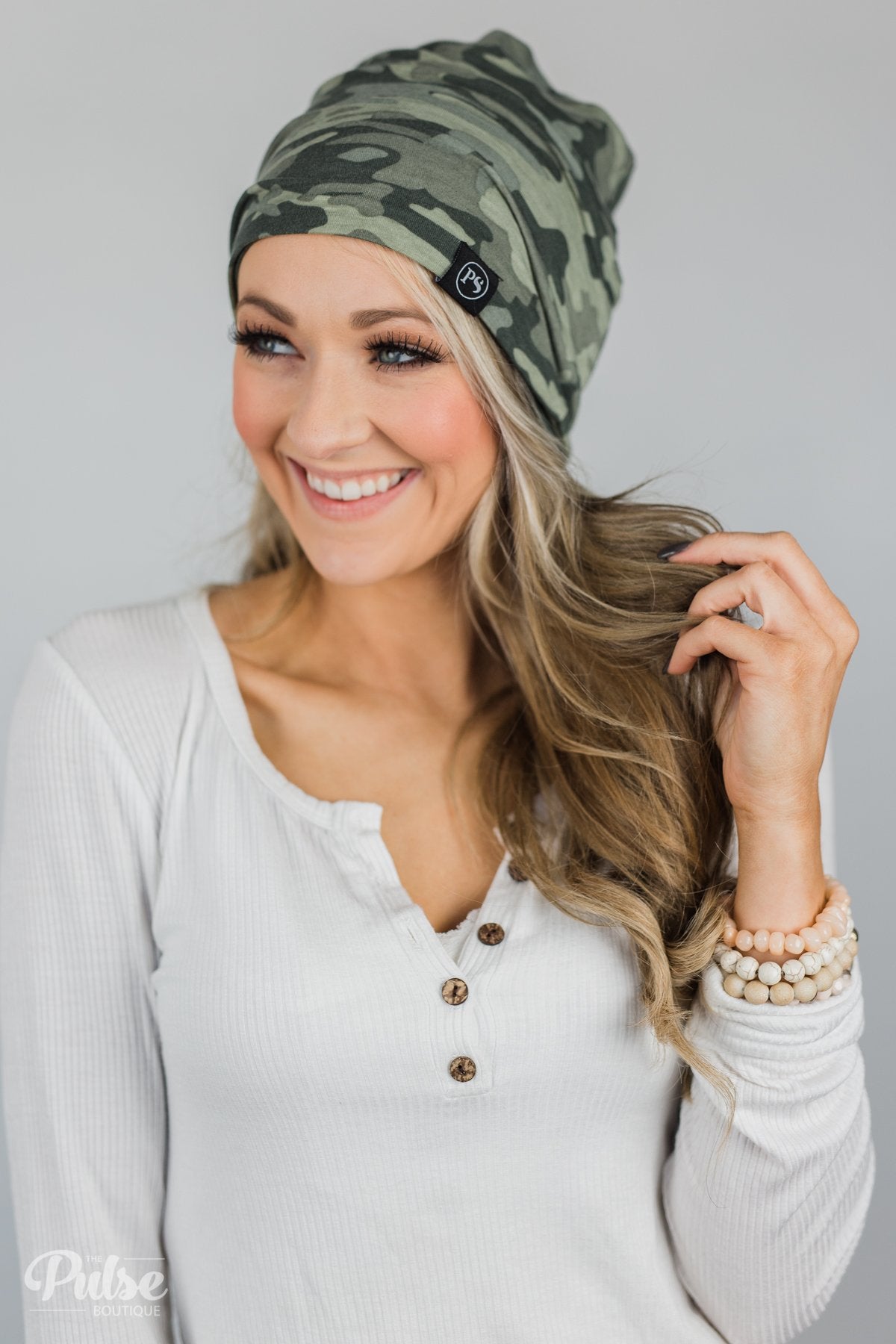 Peek-a-Boo Beanie- Camo