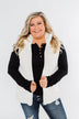 Faux Fur Zip Up Vest- Ivory