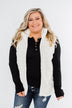 Faux Fur Zip Up Vest- Ivory