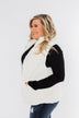 Faux Fur Zip Up Vest- Ivory