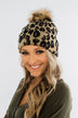 Leopard Pom Beanie- Neutral