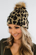Leopard Pom Beanie- Neutral