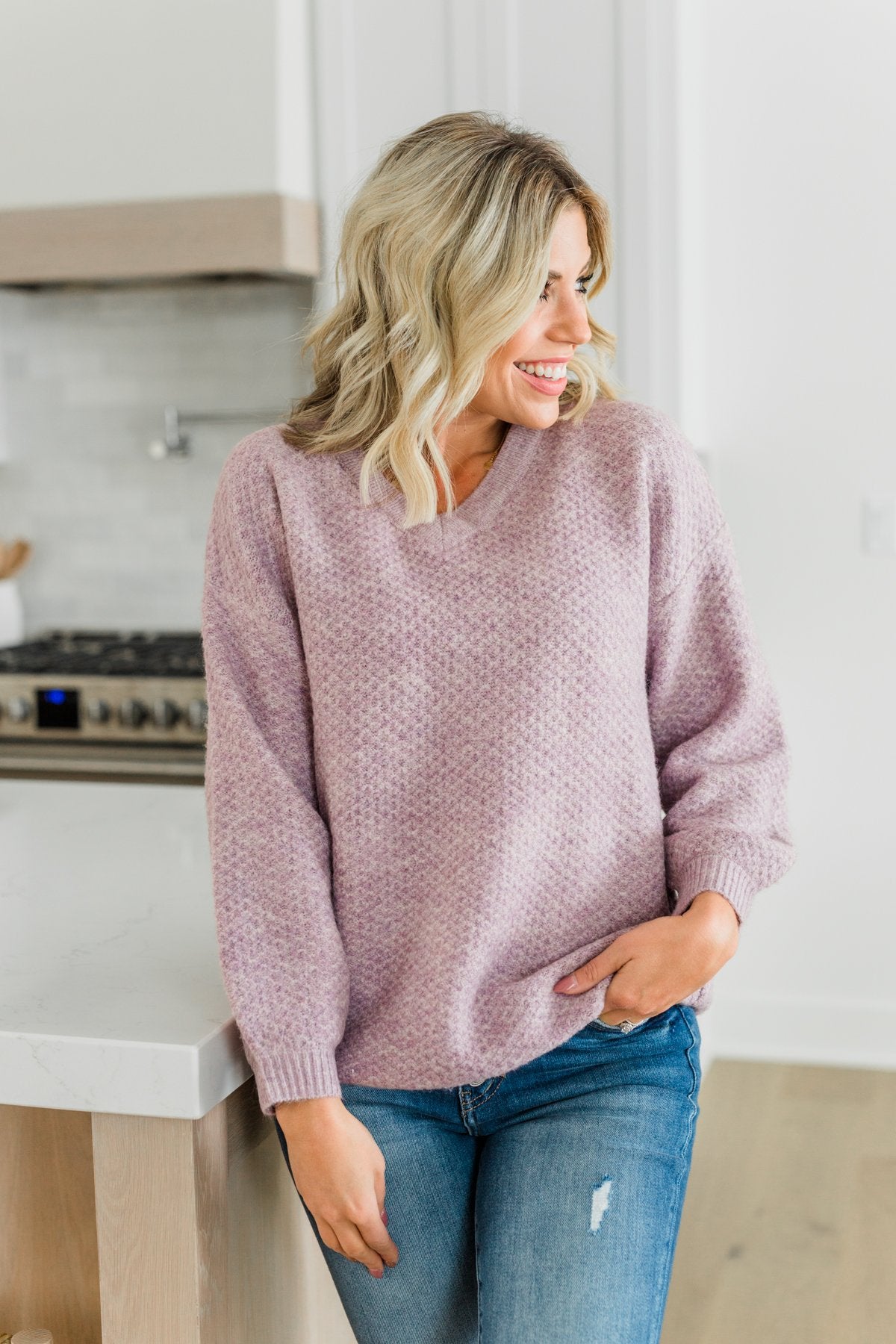 Find Your Joy Thick Knit Sweater- Lavender