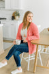 Have My Heart Velvet Chenille Cardigan- Coral