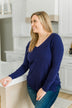 The Best Part V-Neck Sweater- Navy