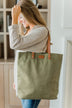 Life's Adventures Canvas Tote- Olive