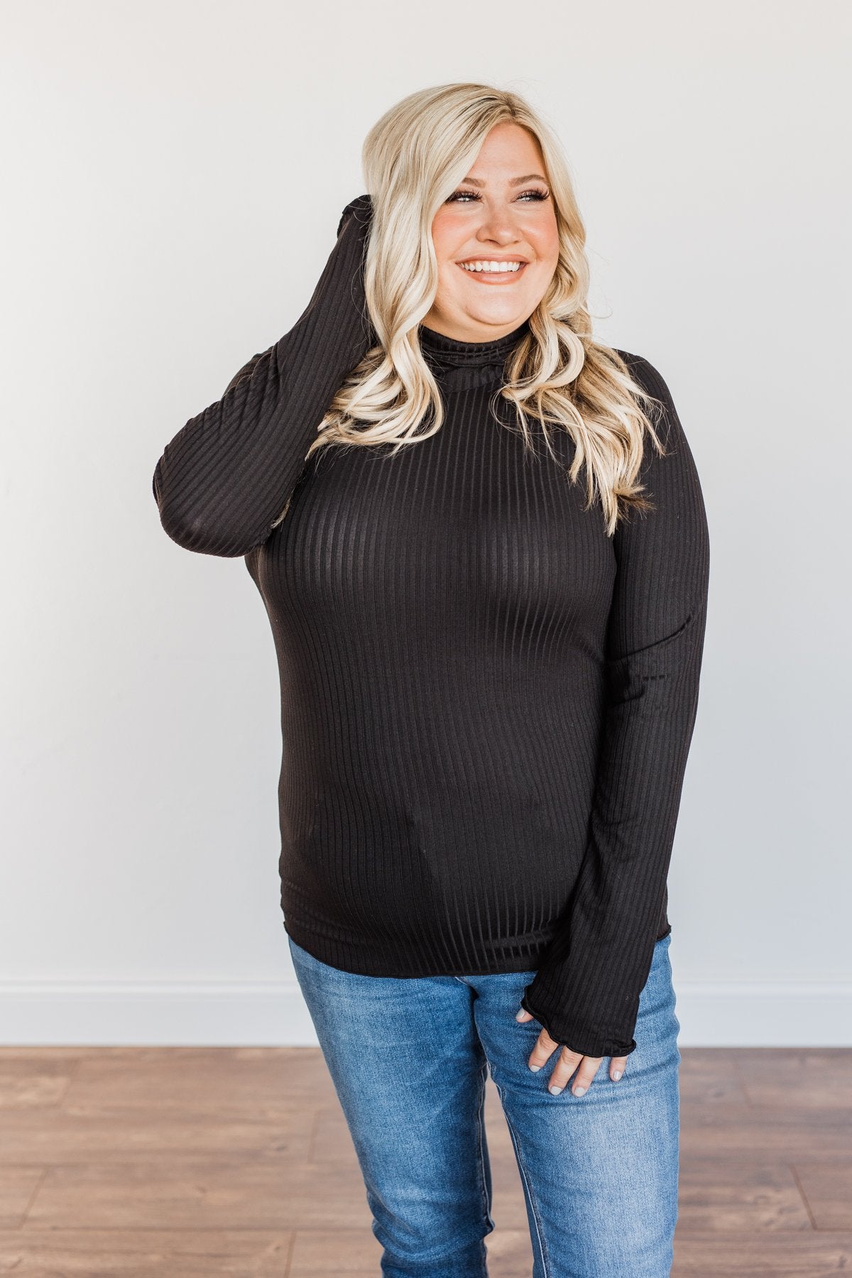 Smooth Sailing Turtle Neck Top- Black