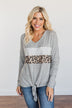 See The Beauty Front Knot Sweater- Grey