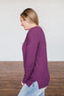 The Best Part V-Neck Sweater- Purple