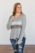 See The Beauty Front Knot Sweater- Grey