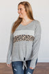 See The Beauty Front Knot Sweater- Grey
