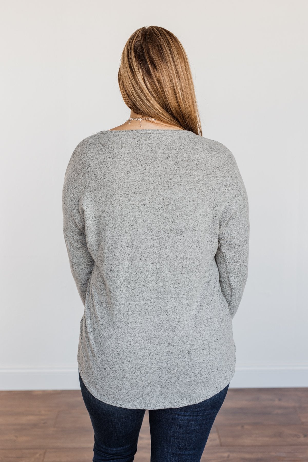 See The Beauty Front Knot Sweater- Grey